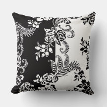 Oreiller jeté à motif floral monochrome moderne
