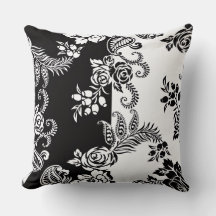 Oreiller jeté à motif floral monochrome moderne