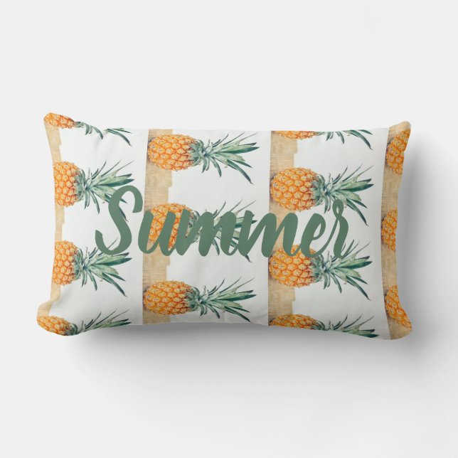 Oreiller jeté à motif funky de l'été Ananas Coussi (Recto)
