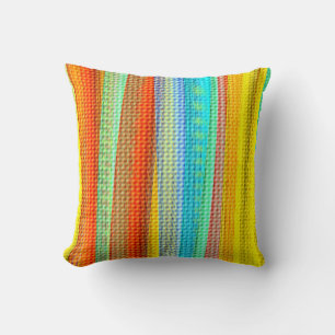 Oreiller jeté à motif géométrique de couleur néon