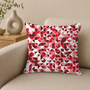 Oreiller jeté à motif géométrique rouge moderne