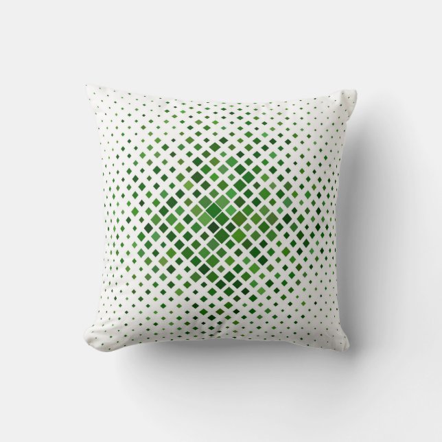Oreiller jeté à motif géométrique vert moderne (Recto)