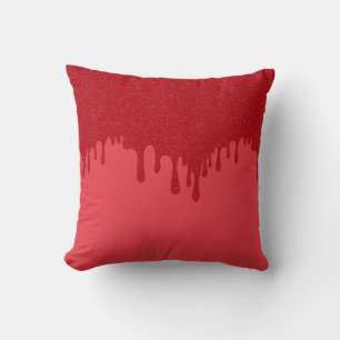 Oreiller jeté à motif goutte personnalisé rouge