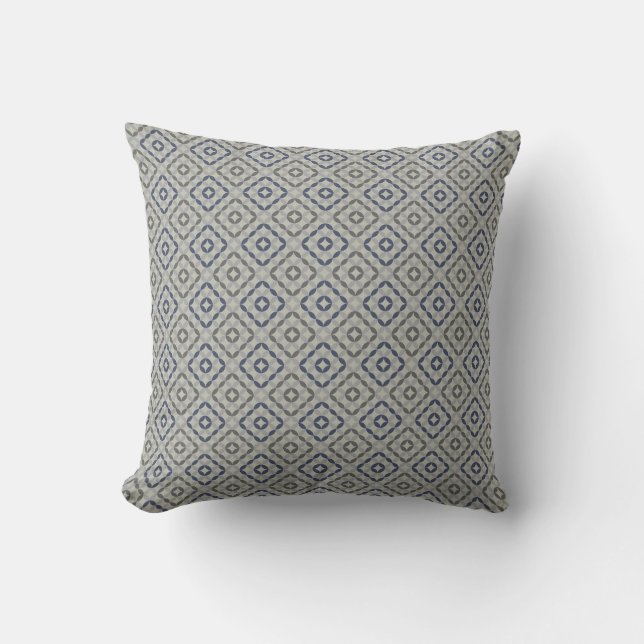 Oreiller jeté à motif gris rétro  (Recto)