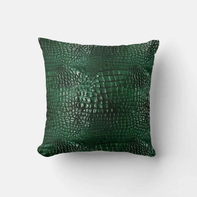 Oreiller jeté à motif imprimé crocodile (Recto)