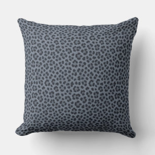 Oreiller jeté à motif imprimé guépard gris