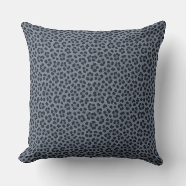 Oreiller jeté à motif imprimé guépard gris (Recto)