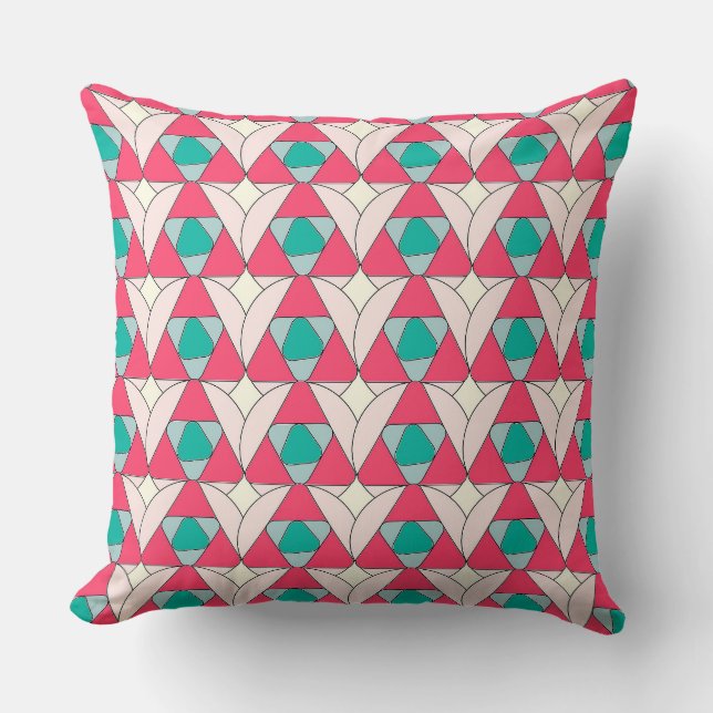 Oreiller jeté à motif triangle géométrique (Recto)