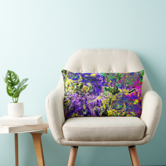 Oreiller jeté abstrait violet, art violet luminosi