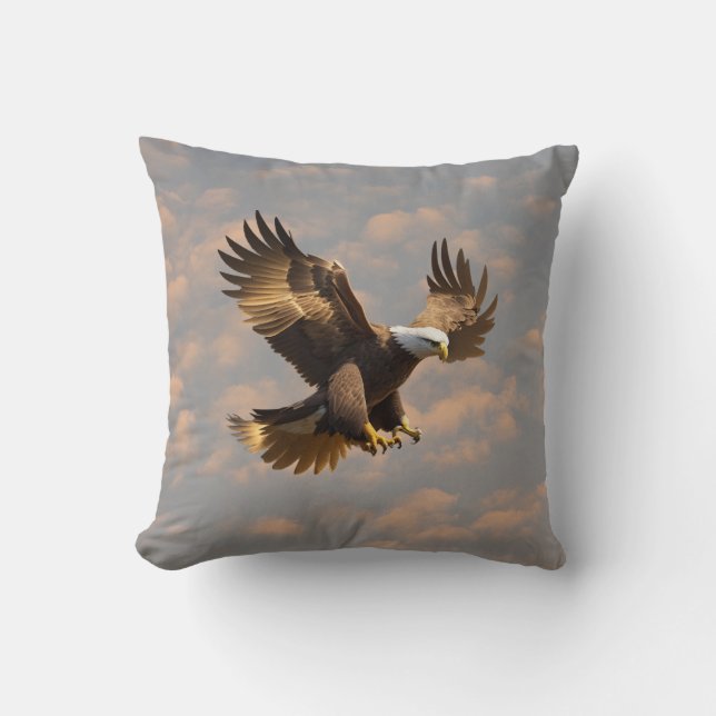 Oreiller jeté Aigle du ciel doré (Recto)