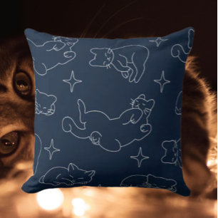 Oreiller jeté amateur de chat endormi – Motif cosy