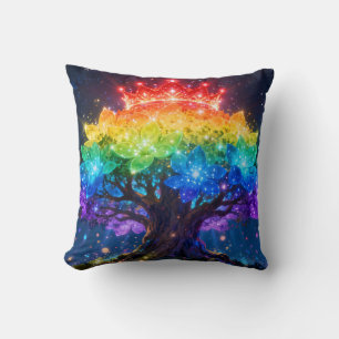 Oreiller jeté Arbre Arc-en-Ciel de Lumière