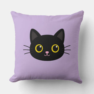 Oreiller jeté au visage de chat noir mignon – Ca L