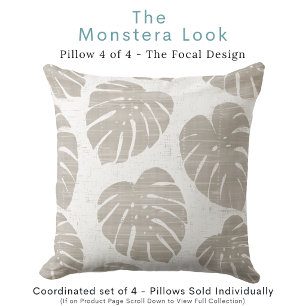 Oreiller jeté aux feuilles de Monstera