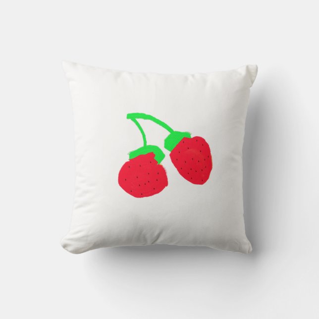 Oreiller jeté aux jolies baies rouges Coussin (Recto)