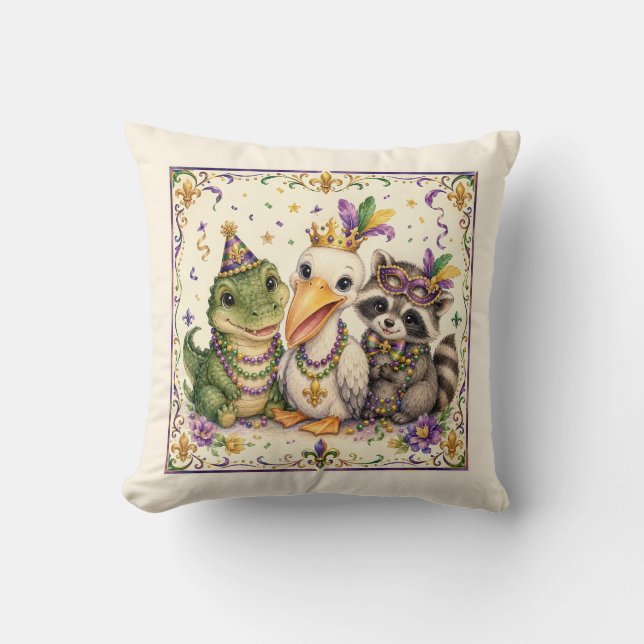 Oreiller jeté avec de mignons animaux de La Nouvel (Recto)