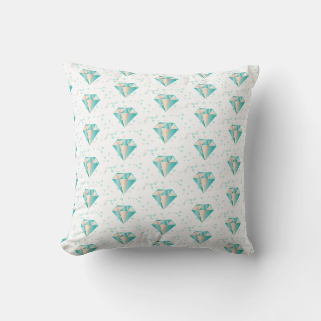 Oreiller jeté avec motif de faux diamants (Recto)