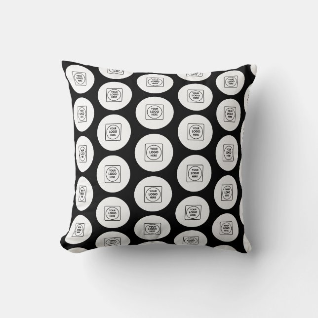 Oreiller jeté avec motif de logo simple pour la ma (Recto)