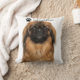 Oreiller jeté avec photo personnalisée de chien Pé