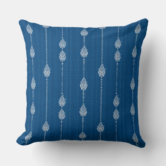 Oreiller jeté bleu boho (Recto)