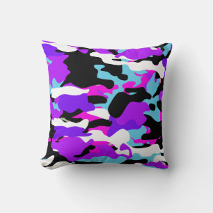 Oreiller jeté camouflage couleur violet spécial