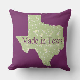 Oreiller jeté carré violet Made in Texas
