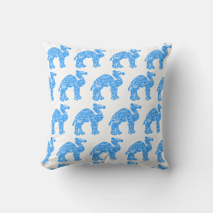 Oreiller jeté chameau indien bleu