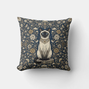 Oreiller jeté Chat siamois au clair de lune