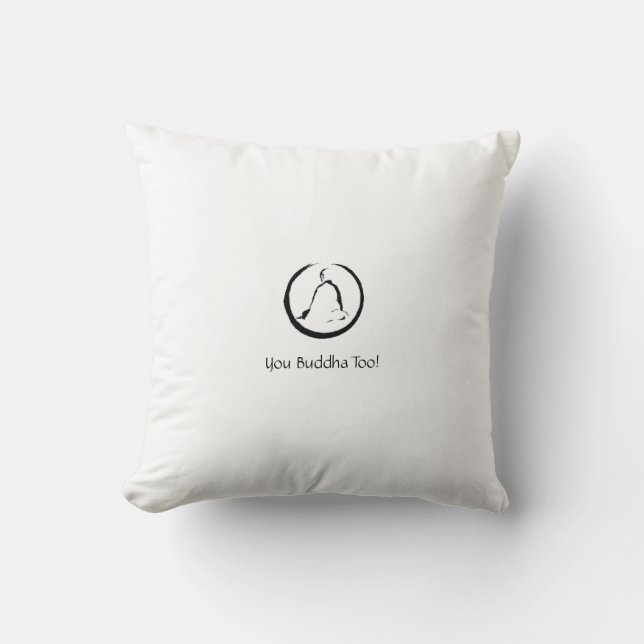 Oreiller jeté Citation Bouddha | Couleur Blanche (Recto)