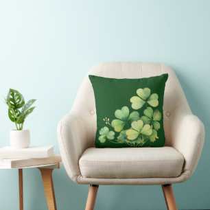 Oreiller jeté Cluster Shamrock Coin Vert Prairie