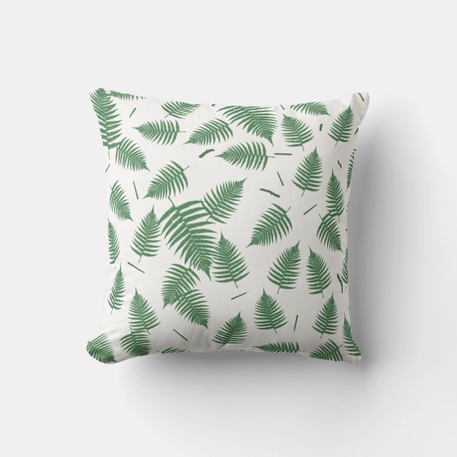 Oreiller jeté coussin à motif de feuille de fougèr (Recto)