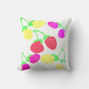 Oreiller Jeté Coussin de Berries Rose Jaune Mignon