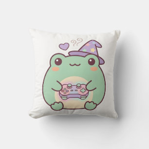 Oreiller jeté Cozy Pastel Magicien Grenouille Joue