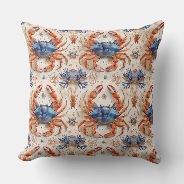 Oreiller jeté Crabe Bleu (Recto)