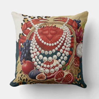 Oreiller jeté Crabe Éclectique avec Collier de Per