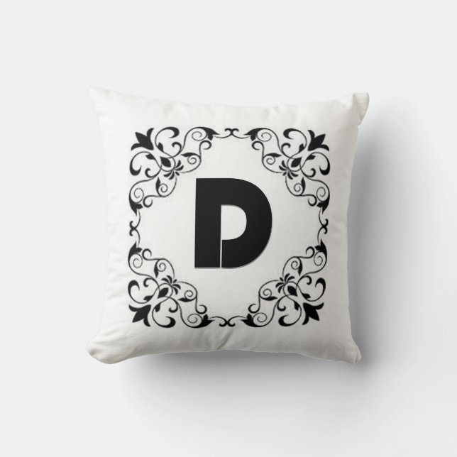 Oreiller jeté "D" Lettres d'amour (Recto)