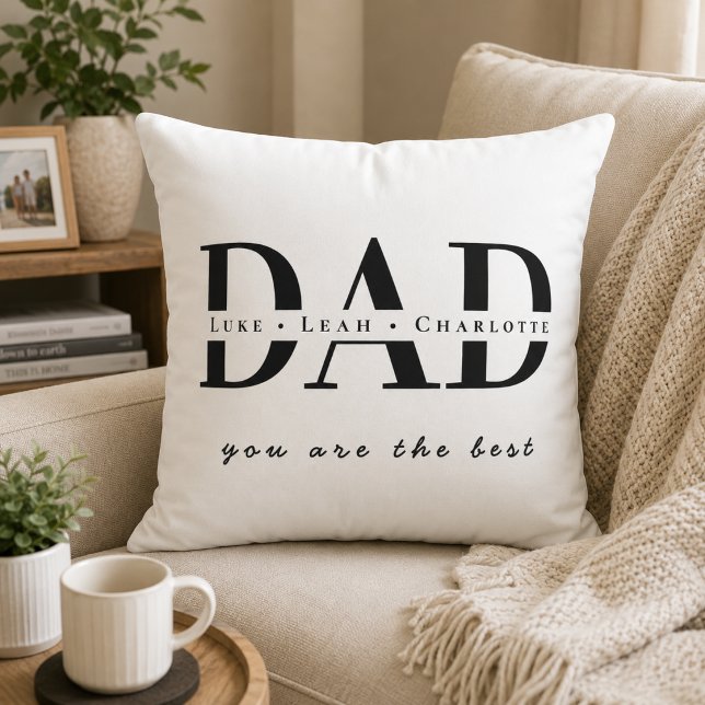 Oreiller jeté DAD moderne personnalisé (Créateur téléchargé)