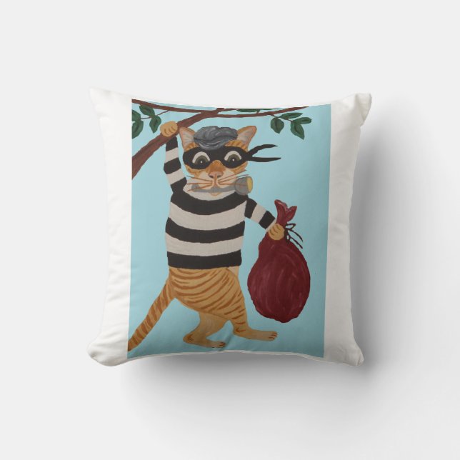 Oreiller jeté de cambrioleur de chat (Recto)