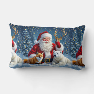 Oreiller jeté de camion rouge avec arbre de Noël