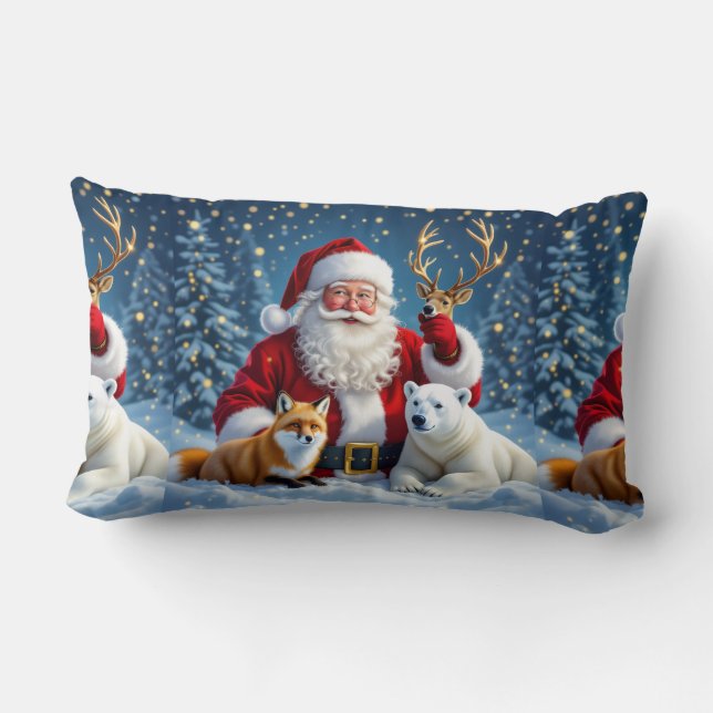Oreiller jeté de camion rouge avec arbre de Noël (Verso)