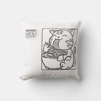 Oreiller jeté de chat Ramen