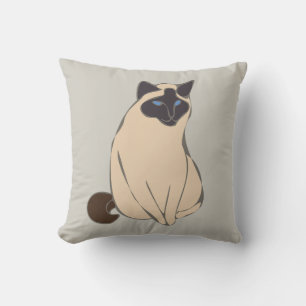 Oreiller jeté de chat siamois