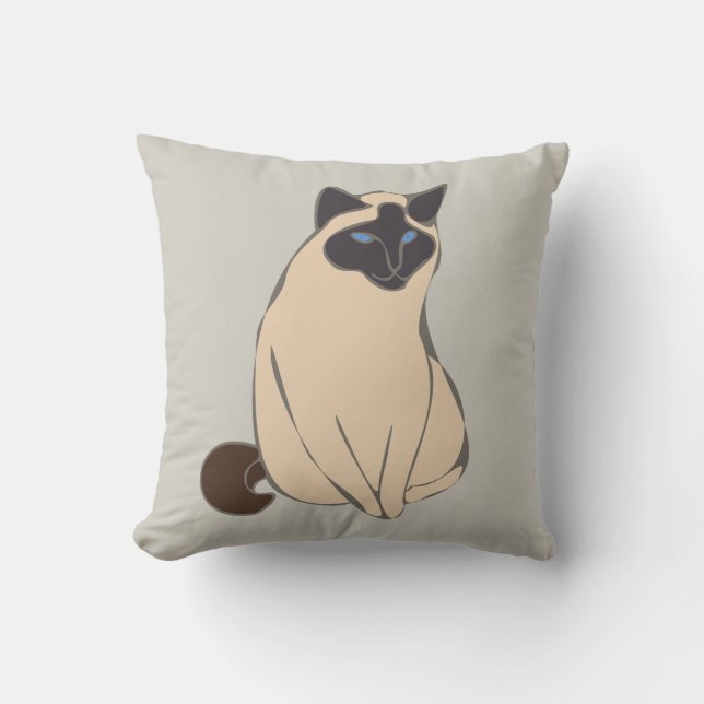 Oreiller jeté de chat siamois (Recto)