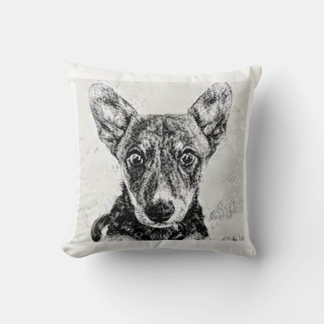 Oreiller jeté de chien mignon (Recto)