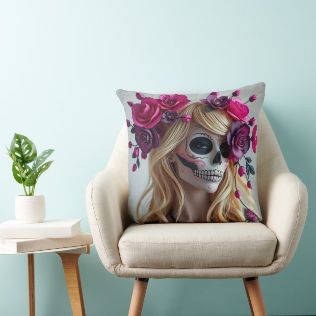 Oreiller jeté de crâne en sucre (Chaise)