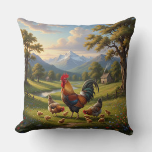 Oreiller jeté de ferme aux poules