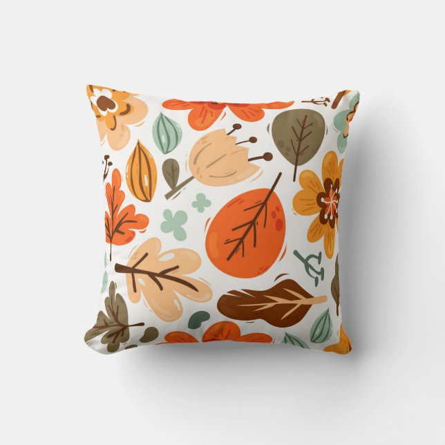 Oreiller jeté de feuilles d'automne (Recto)