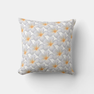 Oreiller jeté de fleurs de frangipanier plumeria b