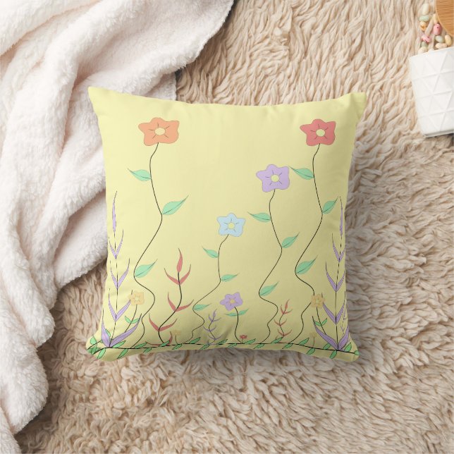 Oreiller jeté de fleurs sauvages adorables (Couverture)