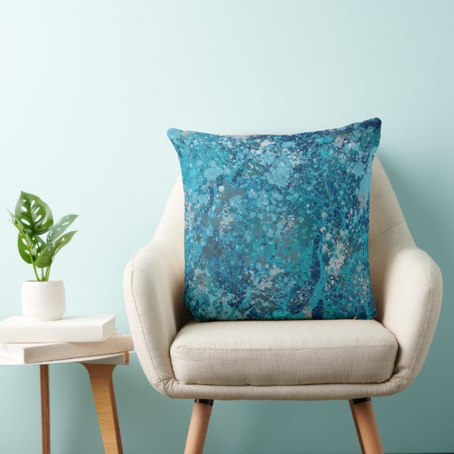 Oreiller jeté de forêt bleue moderne (Chaise)